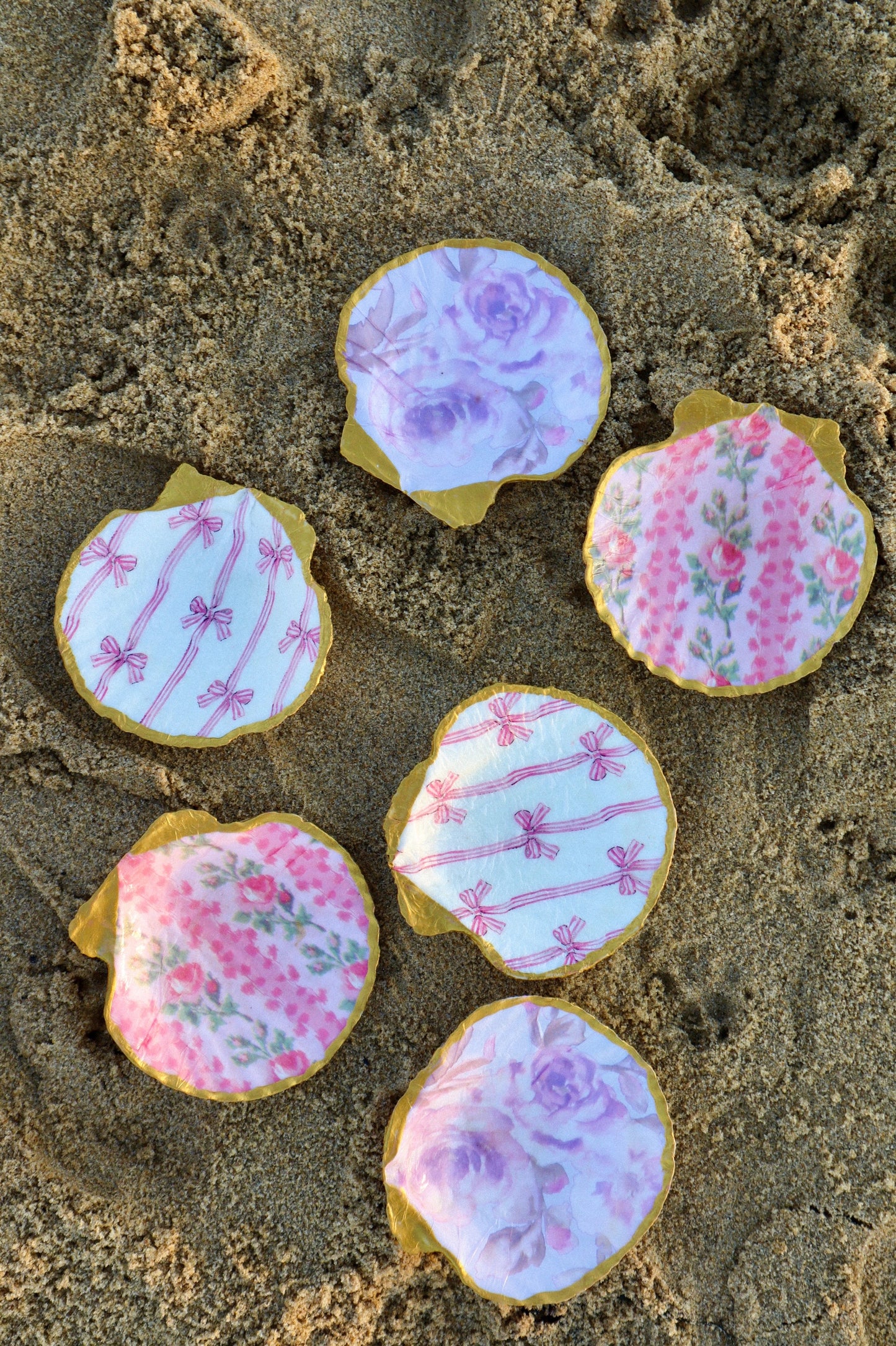 Purple Flower Scallop Ring Dish