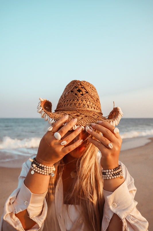 By the Seashore Cowrie Adjustable Ring