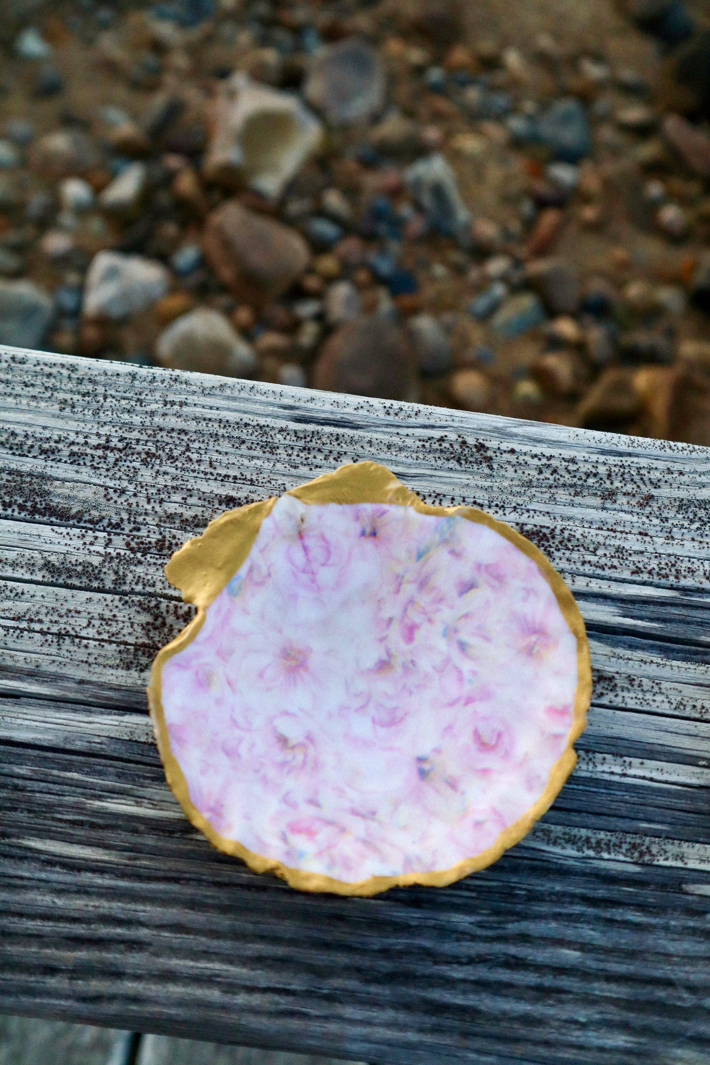 Pale Pink Floral Scallop Dish