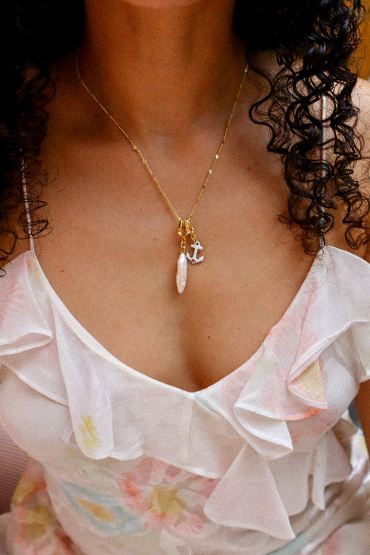 2 Charms Dainty Gold Filled Necklace