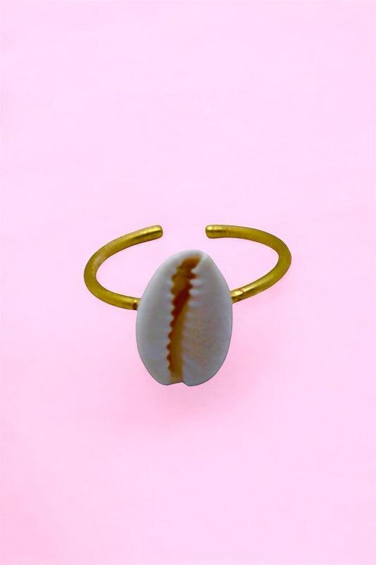 By the Seashore Cowrie Adjustable Ring