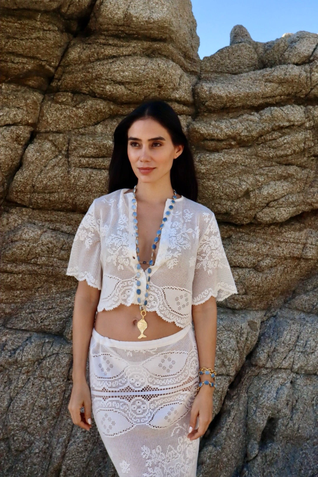 Azure Fish Charm Necklace