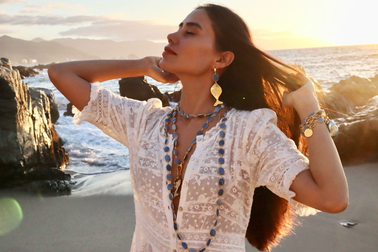 Azure Fish Charm Earrings