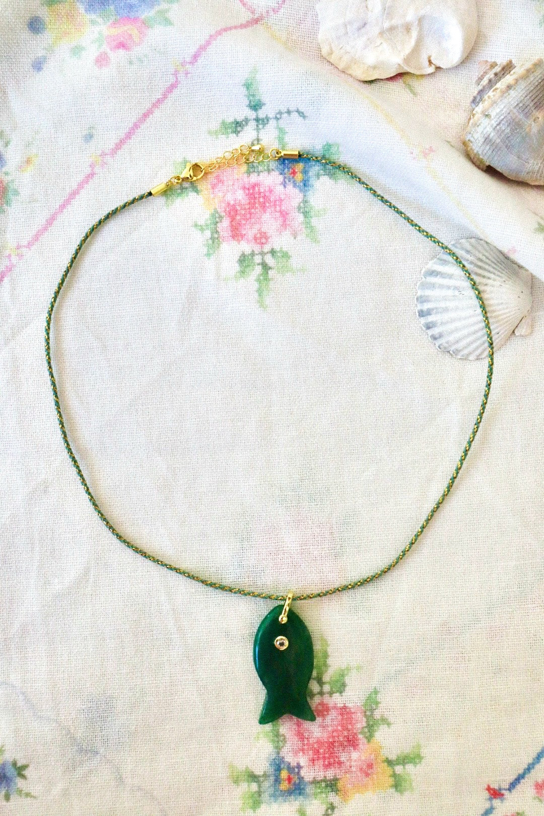Green Palm Fish Necklace