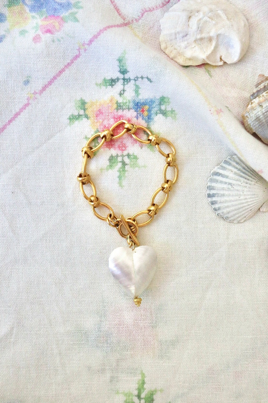 Pearl Cove Heart Charm Bracelet