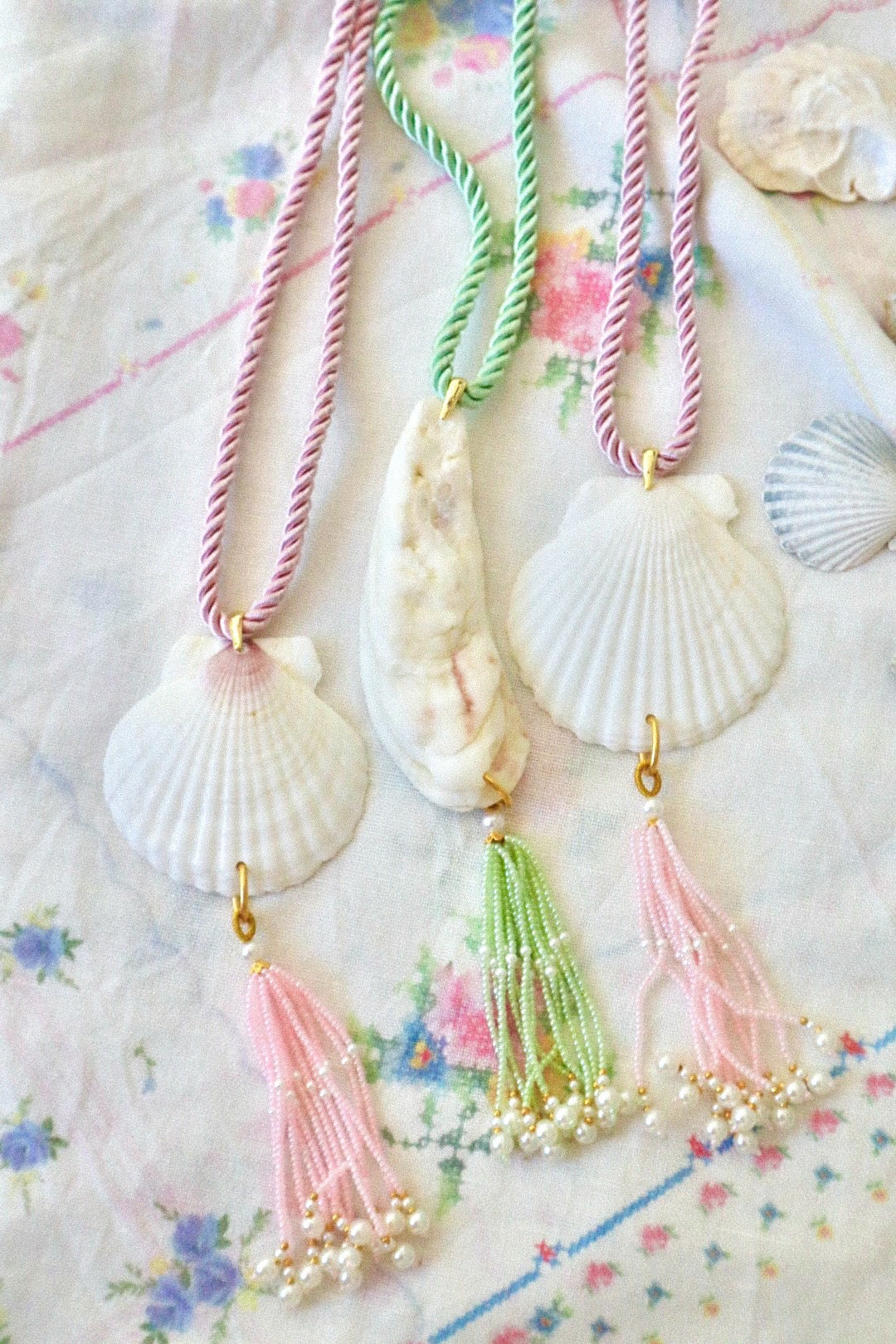 Pink Castaway Scallop Necklace