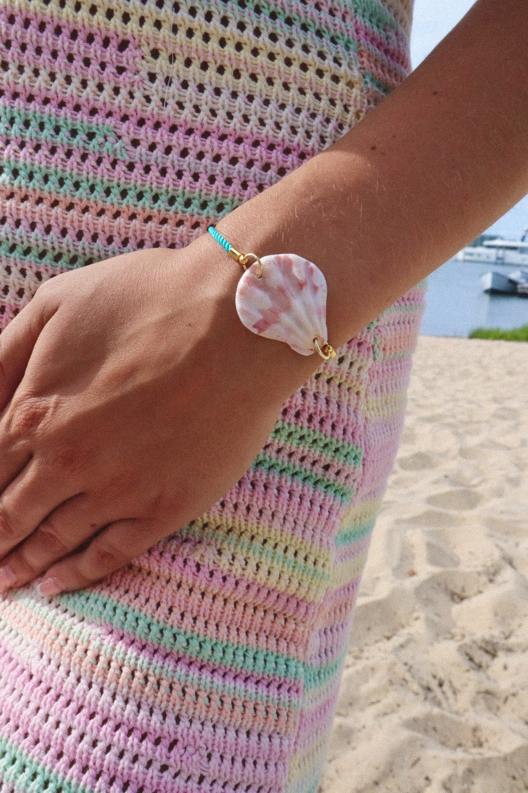 Sun-washed Adjustable Shell Bracelet