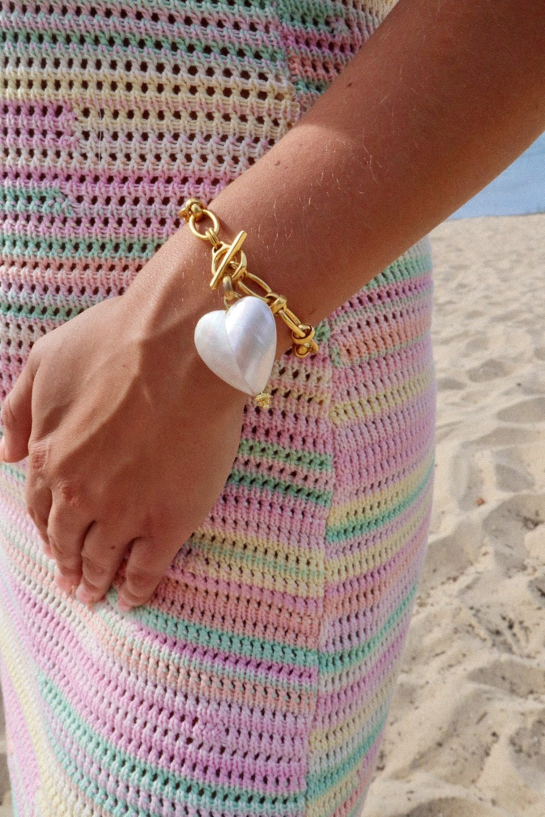 Pearl Cove Heart Charm Bracelet