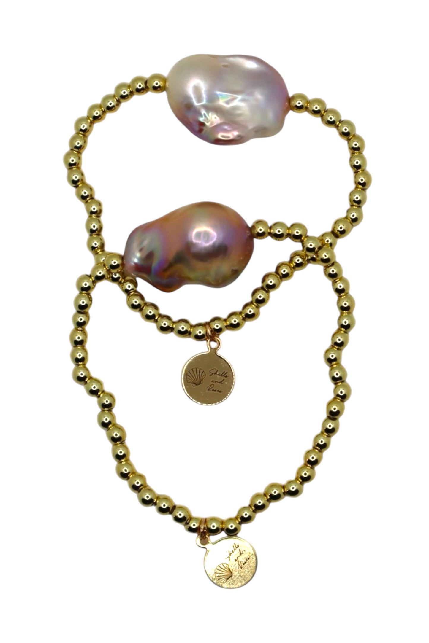 Cassy Pink Baroque Pearl Stretch Bracelet